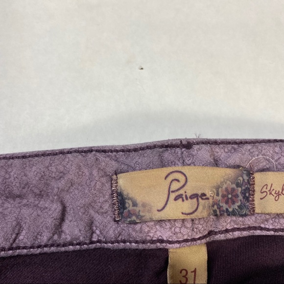 Paige Skyline Dark Purple Stretchy Ankle Jean - Picture 4 of 7